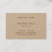 エレガントで動揺してな文字のテンプレートの実質のクラフト紙 名刺 (裏面)