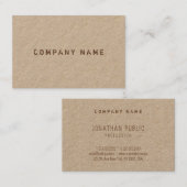 エレガントで動揺してな文字のテンプレートの実質のクラフト紙 名刺 (正面/裏面)