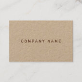 エレガントで動揺してな文字のテンプレートの実質のクラフト紙 名刺 (正面)