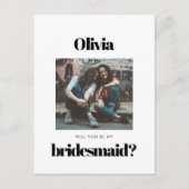 エレガントで及びシックな写真私の新婦付添人です ポストカード (正面)