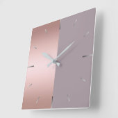 エレガントで及びミニマルなばら色の金ゴールド及び紫色色のブロック スクエア壁時計 (傾斜)
