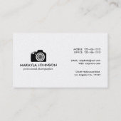 エレガントで及びモダンで黒く、銀製のカメラマン 名刺 (裏面)