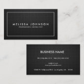 エレガントで及びモダンで黒く、銀製のプロフェッショナル 名刺 (正面/裏面)