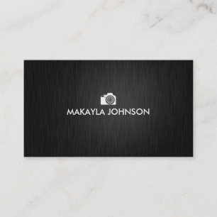 エレガントで及びモダンな黒および金ゴールドのカメラマン 名刺
