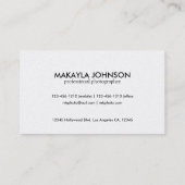 エレガントで及びモダンな黒および金ゴールドのカメラマン 名刺 (裏面)