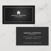 エレガントで及びモダンな黒および金ゴールドの不動産 名刺 (正面/裏面)