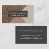 エレガントで及び魅力的でフェイクな金ゴールドのグリッター及び暗灰色 名刺 (正面/裏面)