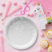 エレガントで及び魅力的な銀製の《写真》ぼけ味の輝きライト ペーパープレート (パーティー)