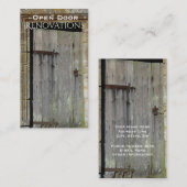 エレガントで古い木製のドアの名刺 名刺 (正面/裏面)