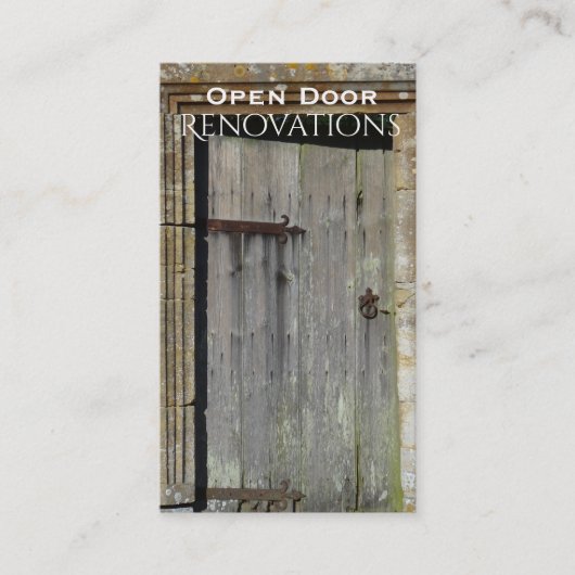 エレガントで古い木製のドアの名刺 名刺 (正面)