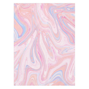 エレガントで多彩なパステル調ピンクの青いオレンジ大理石 テーブルクロス