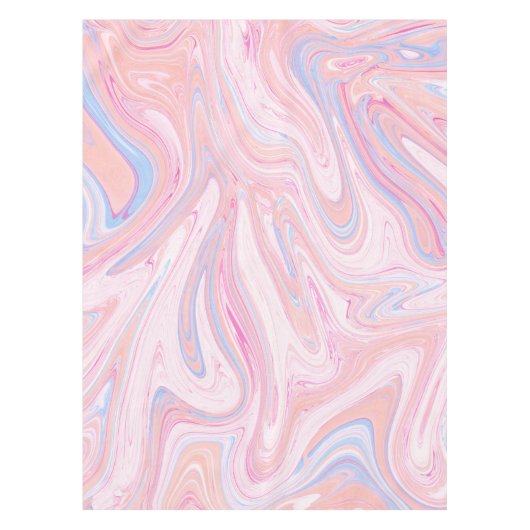 エレガントで多彩なパステル調ピンクの青いオレンジ大理石 テーブルクロス (正面)