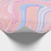 エレガントで多彩なパステル調ピンクの青いオレンジ大理石 ラッピングペーパー (角)