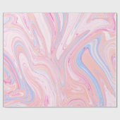 エレガントで多彩なパステル調ピンクの青いオレンジ大理石 ラッピングペーパー (フラット)