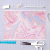 エレガントで多彩なパステル調ピンクの青いオレンジ大理石 薄葉紙 (クラフト)