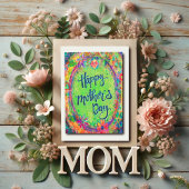 エレガントで大胆なハッピー マザーズデー フラワープリティ ボーホー カード