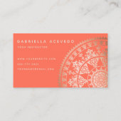 エレガントで太陽のな曼荼羅の名刺-カスタムな色 名刺 (裏面)