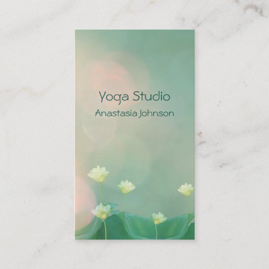 エレガントで平和で穏やかなはす柔らかく芸術的な健康 予約カード (正面)