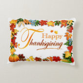 エレガントで幸せな感謝祭の挨拶 アクセントクッション (裏面)