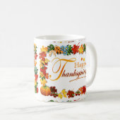 エレガントで幸せな感謝祭の挨拶 コーヒーマグカップ (正面右)