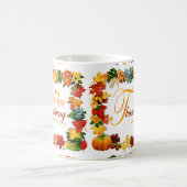 エレガントで幸せな感謝祭の挨拶 コーヒーマグカップ (中央)