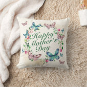 エレガントで幸せな母の日の花のリース|の枕 クッション (ブランケット)