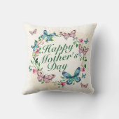 エレガントで幸せな母の日の花のリース|の枕 クッション (裏面)