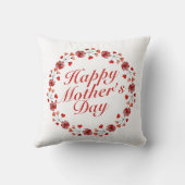 エレガントで幸せな母の日の花のリース|の枕 クッション (裏面)