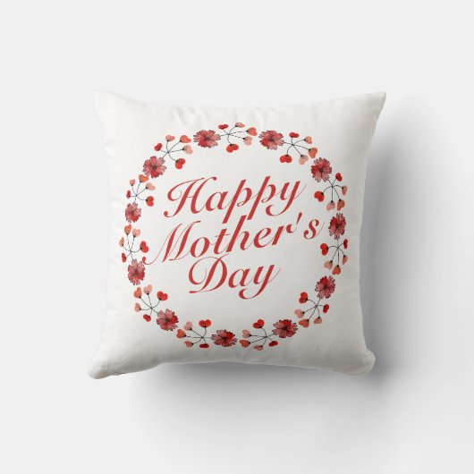 エレガントで幸せな母の日の花のリース|の枕 クッション (裏面)