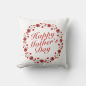 エレガントで幸せな母の日の花のリース|の枕 クッション (正面)