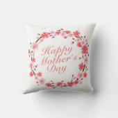 エレガントで幸せな母の日の花のリース|の枕 クッション (裏面)