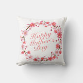 エレガントで幸せな母の日の花のリース|の枕 クッション (正面)