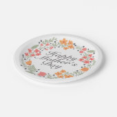 エレガントで幸せな母の日の花の紙皿 ペーパープレート (アングル)