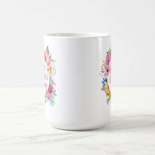 エレガントで幸せな母の日の花柄|のクラシックなマグ コーヒーマグカップ (中央)