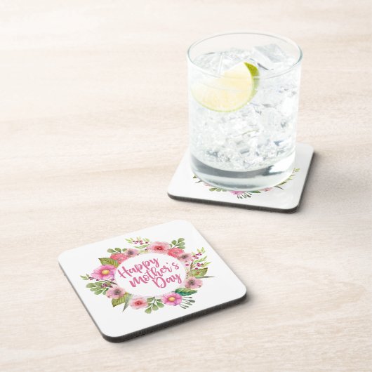 エレガントで幸せな母の日の花柄|のコースター コースター (右側)