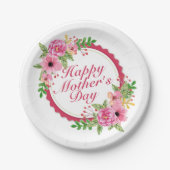 エレガントで幸せな母の日フレームの紙皿 ペーパープレート (正面)