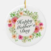 エレガントで幸せな母の日花フレーム|のオーナメント セラミックオーナメント (裏面)