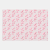 エレガントで幻想的なパステルピンクの水彩の葉 ラッピングペーパーシート (正面)