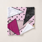 エレガントで幾何学的なばら色の金ゴールドのグリッターの大理石木 バスタオルセット (ウォッシュタオル)