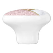 エレガントで幾何学的なばら色の金ゴールドのグリッターの白の大理石 セラミックノブ (側面)