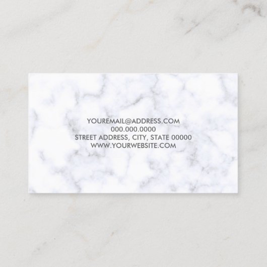 エレガントで幾何学的なばら色の金ゴールドのグリッターの白の大理石 名刺 (裏面)