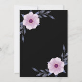 エレガントで幾何学的なフレームの紫色のリハーサルの夕食 招待状 (裏面)