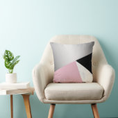 エレガントで幾何学的な銀製の白い大理石のピンクの黒 クッション (椅子)