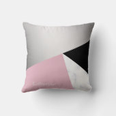 エレガントで幾何学的な銀製の白い大理石のピンクの黒 クッション (裏面)