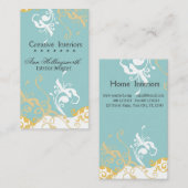 エレガントで微妙で芸術的な花のパステル調の青いワスレグサ 名刺 (正面/裏面)