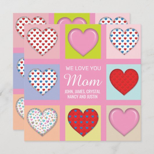 エレガントで心のこもった母の日のデザイン シーズンカード (正面/裏面)