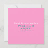 エレガントで愛らしいピンクとターコイズの花のベビーシャワー 招待状 (裏面)