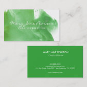 エレガントで抽象的で夢みるような緑ブラシストローク 名刺 (正面/裏面)