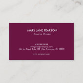 エレガントで抽象的で赤い水彩画ブラシストローク 名刺 (裏面)