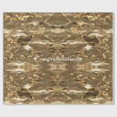 エレガントで抽象的なブラウンの金ゴールドの一見のフェスティバル ラッピングペーパー (フラット)